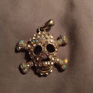 Skull and Crossbones Swarovski Crystal pendant